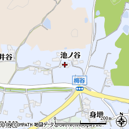 京都府木津川市梅谷池ノ谷周辺の地図
