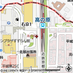 奈良警察署近鉄高の原駅前交番周辺の地図