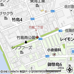 竹島南公園周辺の地図