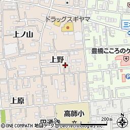 愛知県豊橋市上野町上野110周辺の地図