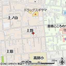 愛知県豊橋市上野町上野110-1周辺の地図