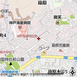 兵庫県神戸市灘区篠原北町周辺の地図
