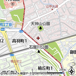 兵庫県神戸市東灘区御影山手2丁目18周辺の地図