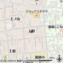 愛知県豊橋市上野町上野周辺の地図