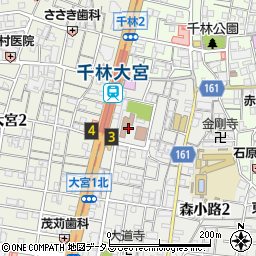 大阪市立　地下鉄千林大宮駅・有料自転車駐車場周辺の地図