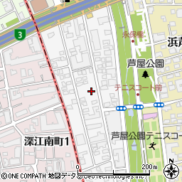 兵庫県芦屋市平田町周辺の地図