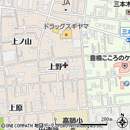 愛知県豊橋市上野町上野117周辺の地図