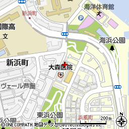 芦屋市立公民館・集会場浜風集会所周辺の地図