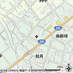 愛知県豊橋市松井町南新切3周辺の地図