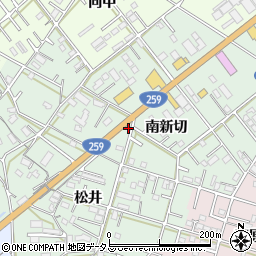 愛知県豊橋市松井町南新切47周辺の地図