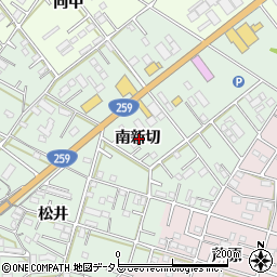 愛知県豊橋市松井町南新切周辺の地図