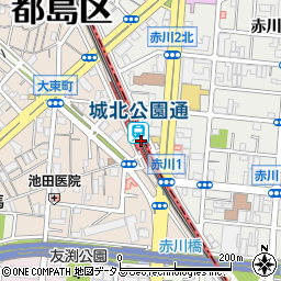 大阪府大阪市都島区周辺の地図