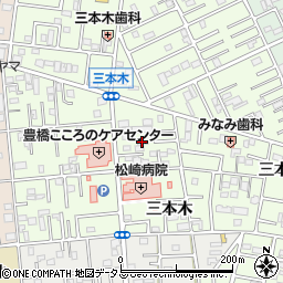 三本木町公民館周辺の地図