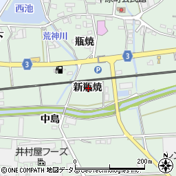 愛知県豊橋市中原町新瓶焼周辺の地図