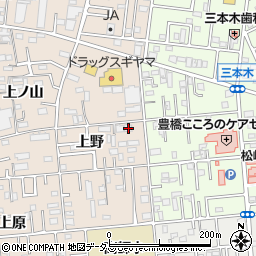 愛知県豊橋市上野町上野115周辺の地図