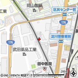 大阪府大阪市淀川区十三本町3丁目周辺の地図