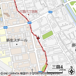 大阪府大東市三箇4丁目4周辺の地図