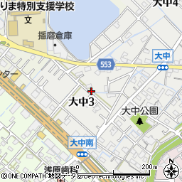 兵庫県播磨町（加古郡）大中周辺の地図