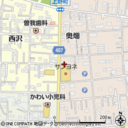 愛知県豊橋市上野町奥畑周辺の地図