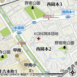 ＵＲ都市機構ＫＯＢＥ・岡本団地３号棟周辺の地図