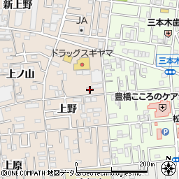 愛知県豊橋市上野町上野122周辺の地図