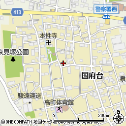 静岡県磐田市国府台447周辺の地図