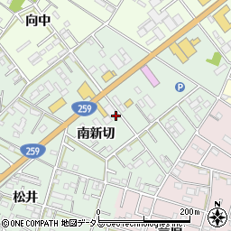 愛知県豊橋市松井町南新切33周辺の地図