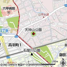 兵庫県神戸市東灘区御影山手2丁目20周辺の地図