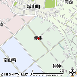 愛知県豊橋市松井町赤根周辺の地図