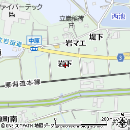 愛知県豊橋市中原町岩下周辺の地図