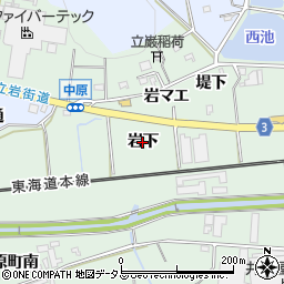 愛知県豊橋市中原町（岩下）周辺の地図