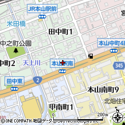 ファミリーマート摂津本山南店周辺の地図