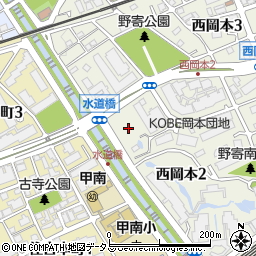 住吉川東緑地周辺の地図