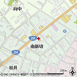愛知県豊橋市松井町南新切34周辺の地図