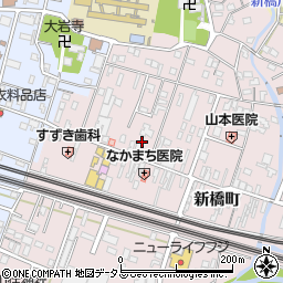 愛知県豊橋市二川町中町周辺の地図