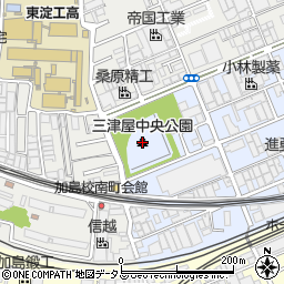 三津屋中央公園周辺の地図