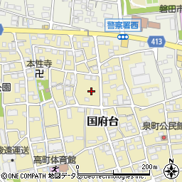 静岡県磐田市国府台416周辺の地図