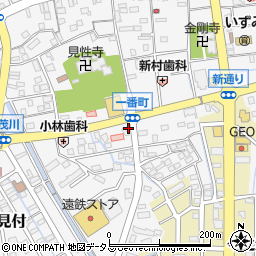 静岡県磐田市一番町周辺の地図