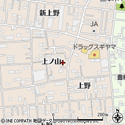 愛知県豊橋市上野町周辺の地図