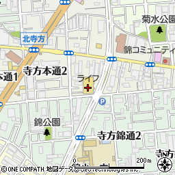 ライフ守口寺方店周辺の地図
