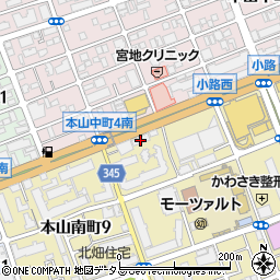 なか卯摂津本山店周辺の地図