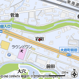愛知県豊橋市大岩町岩田周辺の地図