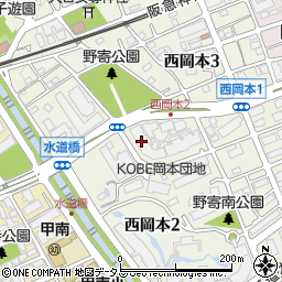 岡本ハーベスト保育園　サテライト周辺の地図