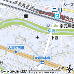 愛知県豊橋市大岩町下渡27周辺の地図