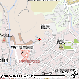兵庫県神戸市灘区篠原1014-117周辺の地図
