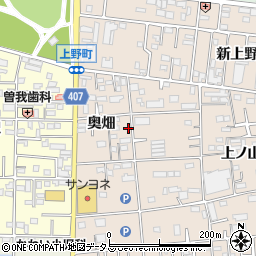 愛知県豊橋市上野町上野34周辺の地図