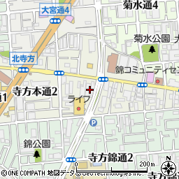 大阪府守口市寺方本通周辺の地図