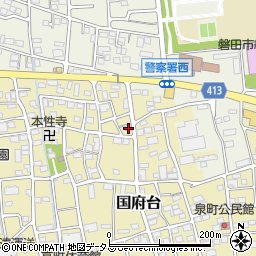 静岡県磐田市国府台413周辺の地図