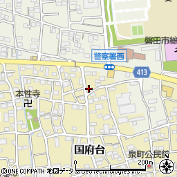 静岡県磐田市国府台378周辺の地図