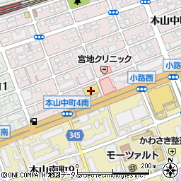 兵庫日産自動車本山店周辺の地図